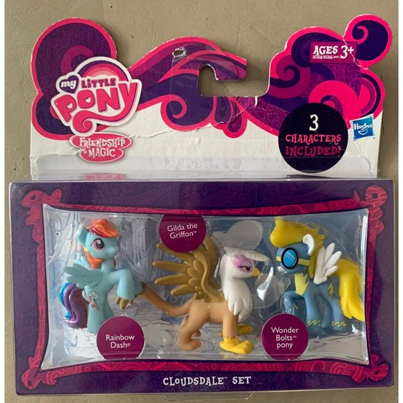 My Little Pony Friendship Magic Cloudsdale 3 Pony Set W/ Rainbow Dash NEW Sealed - Picture 1 of 10